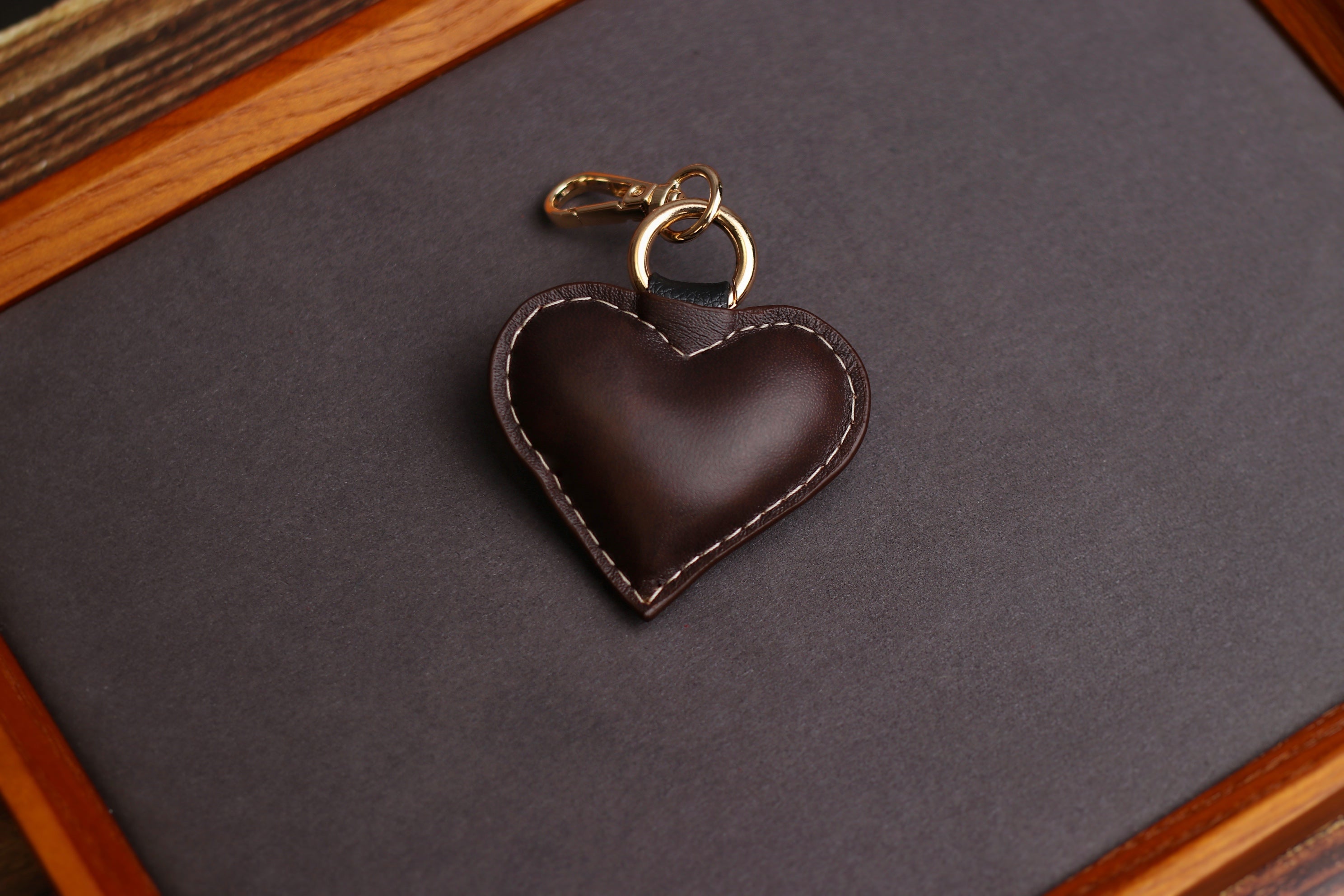 Tan BB Heart Keychain