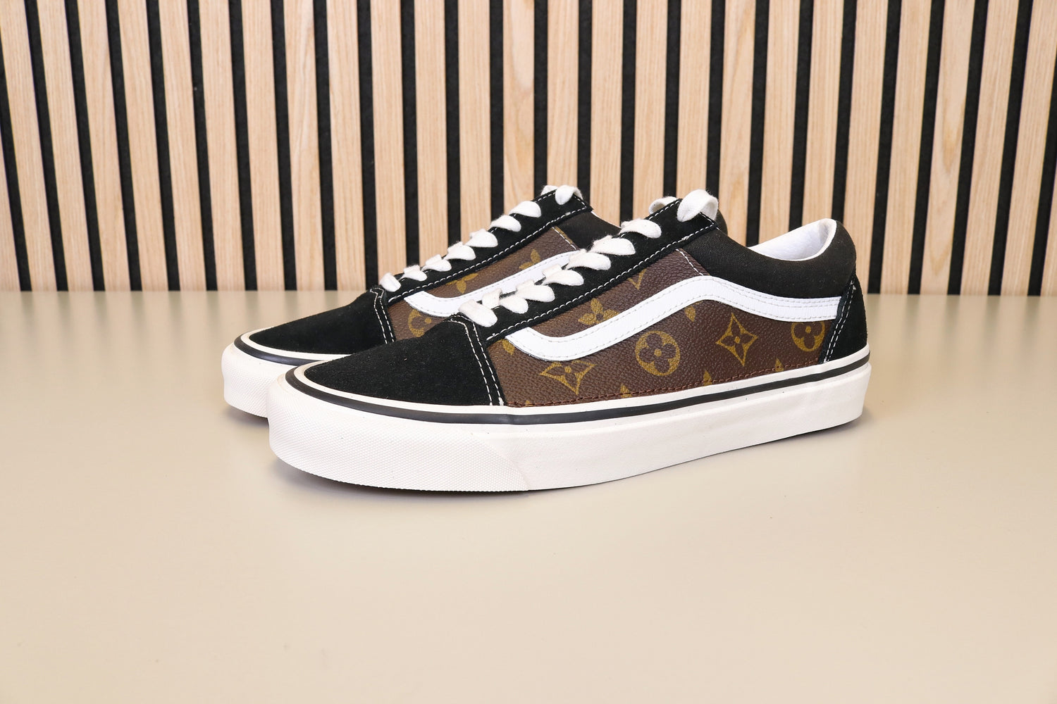 Brown Monogram Vans - UK 8.5