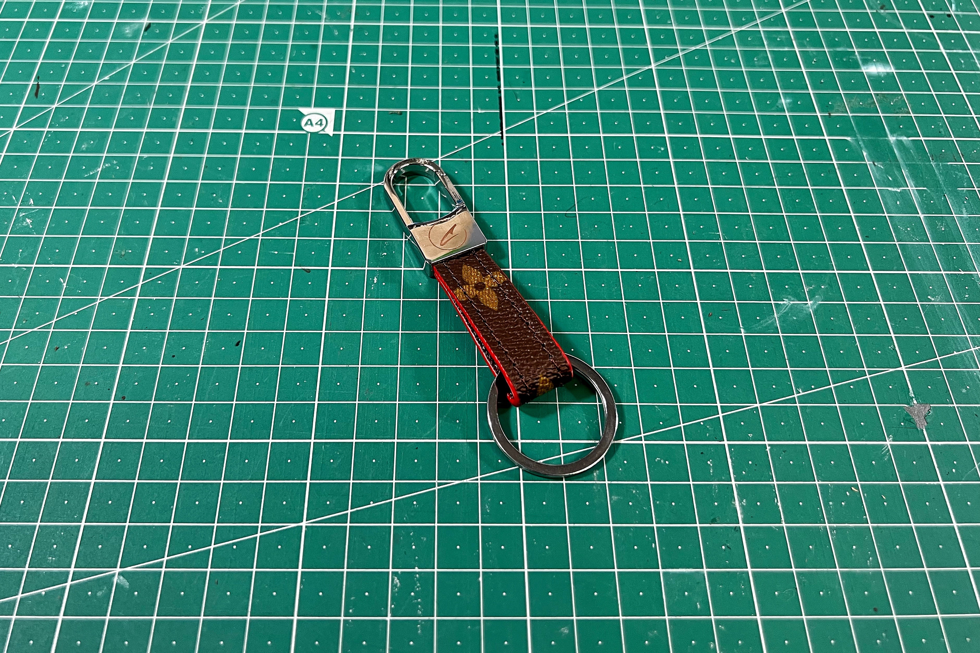 Brown Monogram Clip Keychain