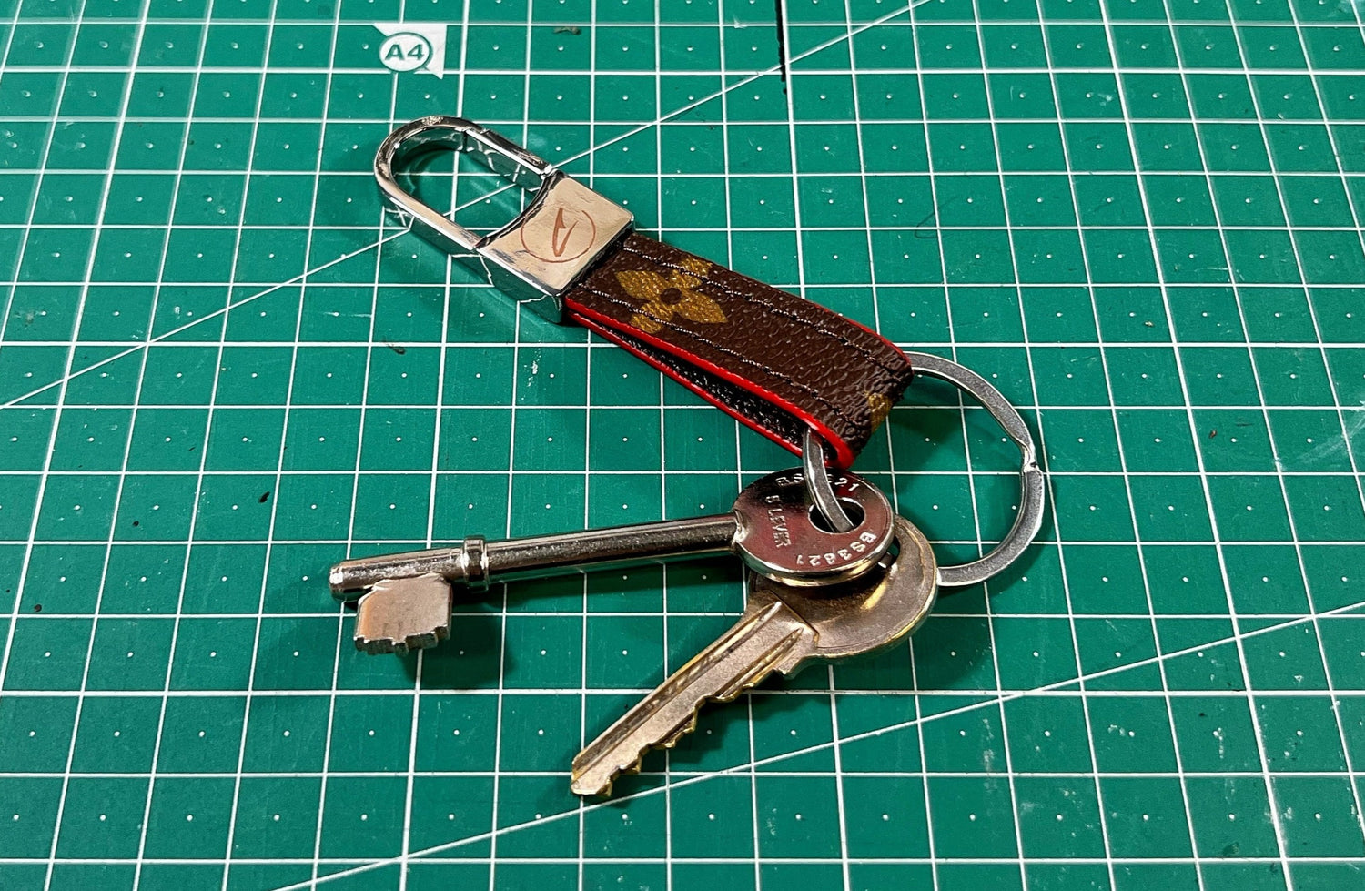 Brown Monogram Clip Keychain