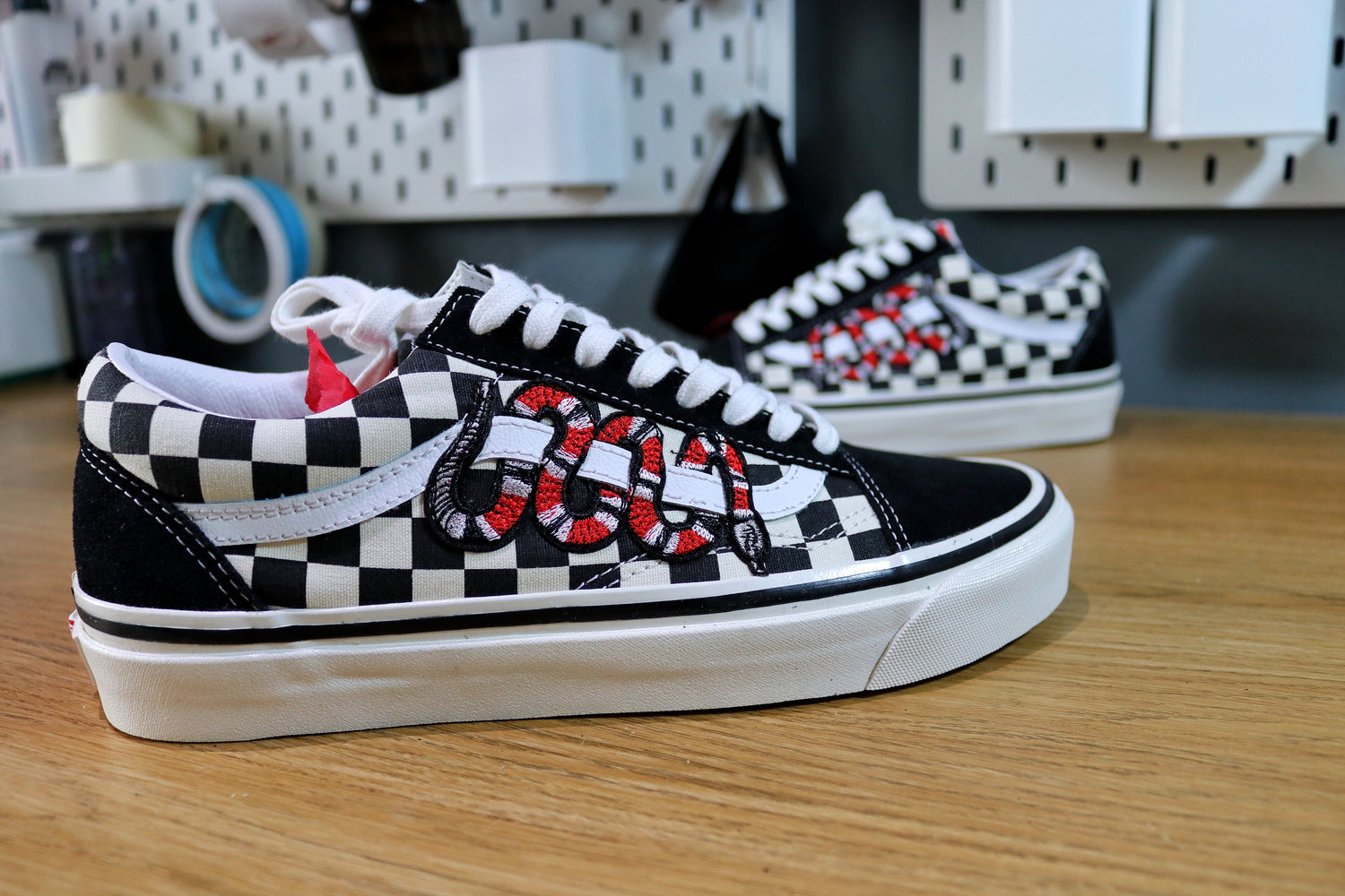 Snake Checkered Vans