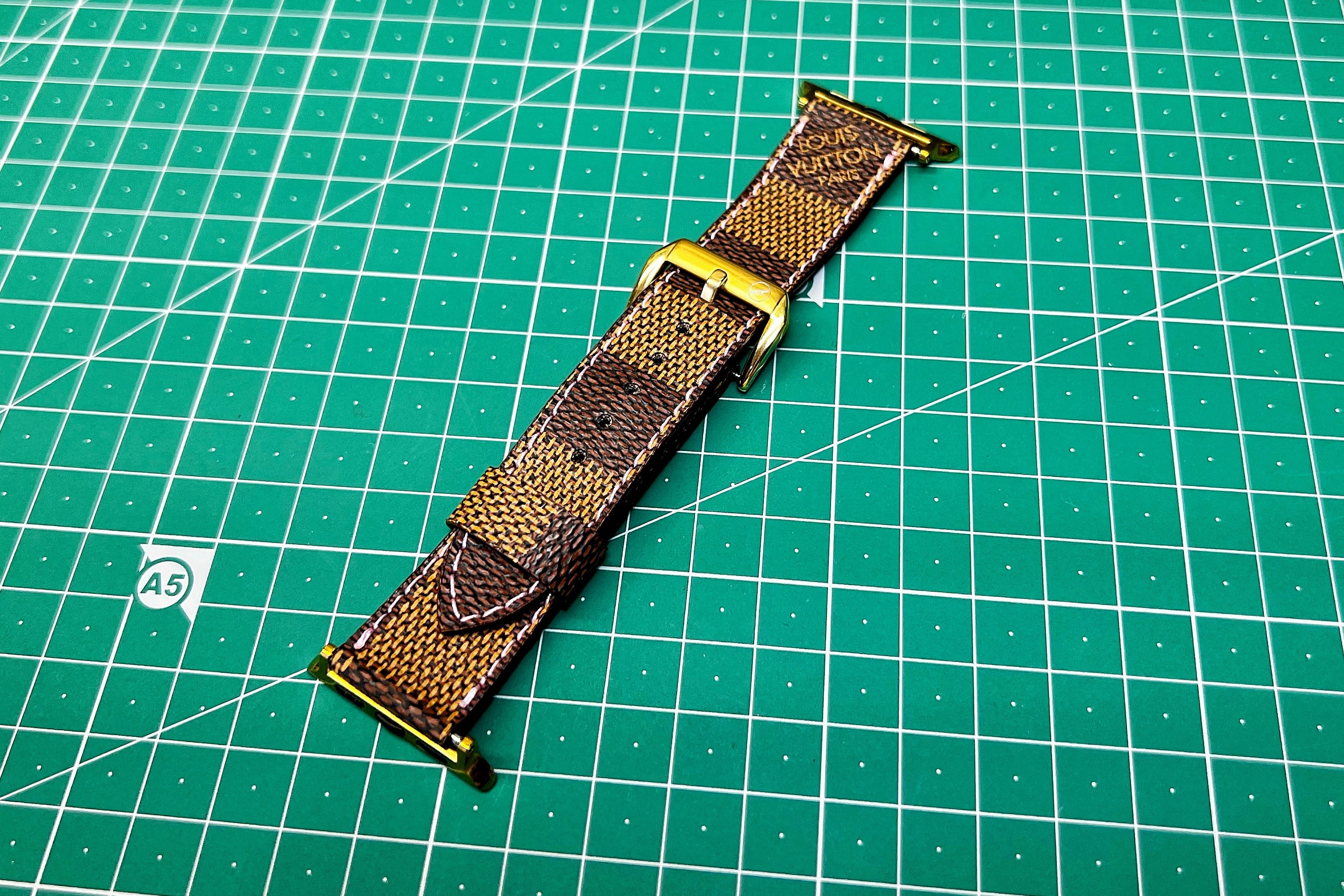 Ebene Damier w/Pink stitching Watch Band