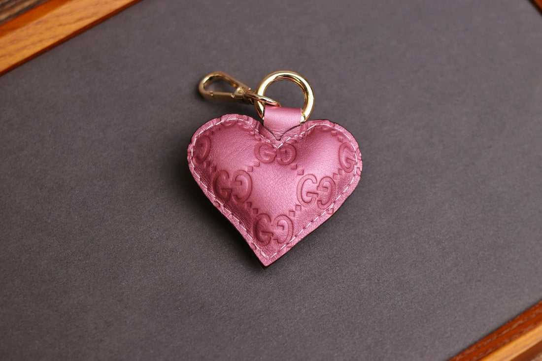 Pink GG Heart Keychain