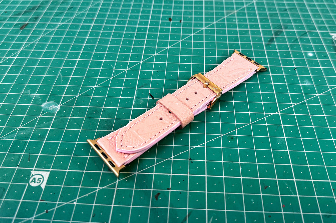 Pink Embossed LV Watch Band