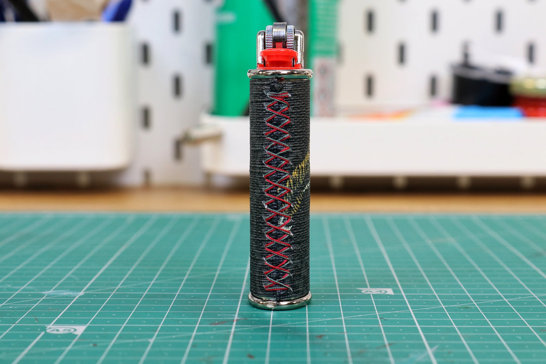 GG Tiger Bic Lighter Case (Red+Green stitch)