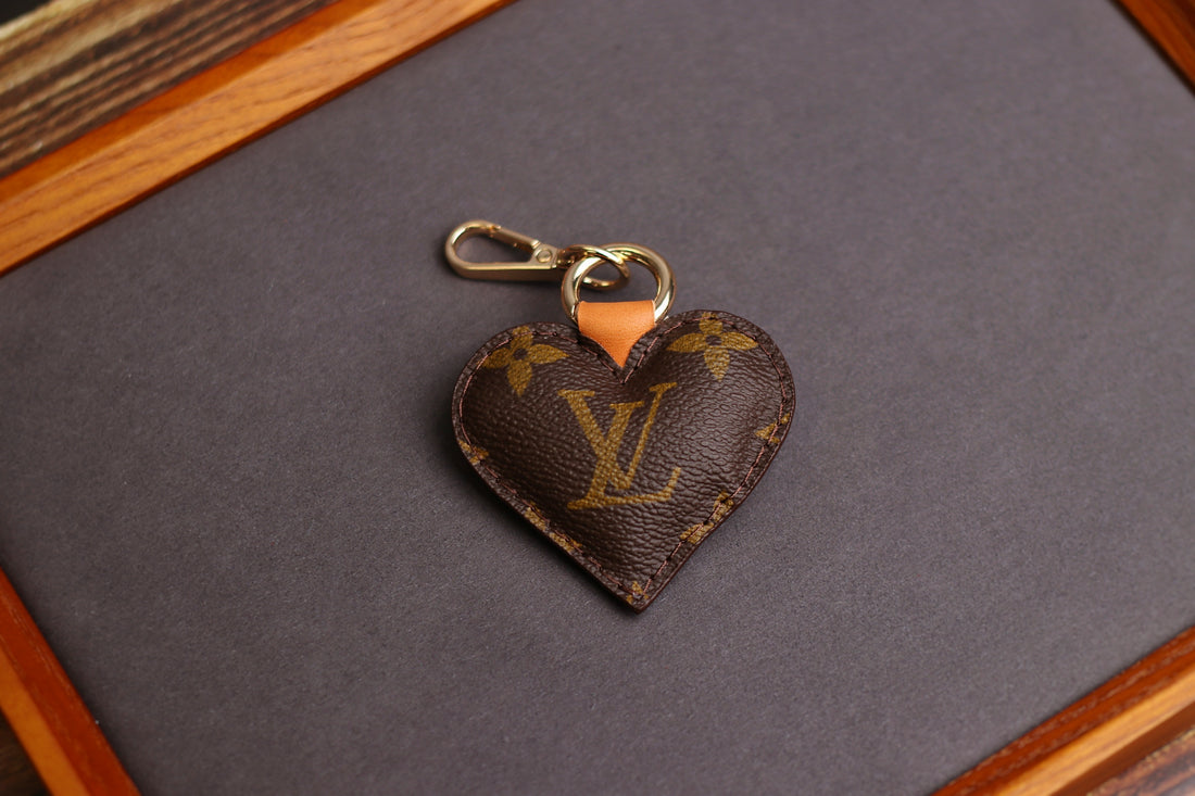 Tan BM Heart Keychain