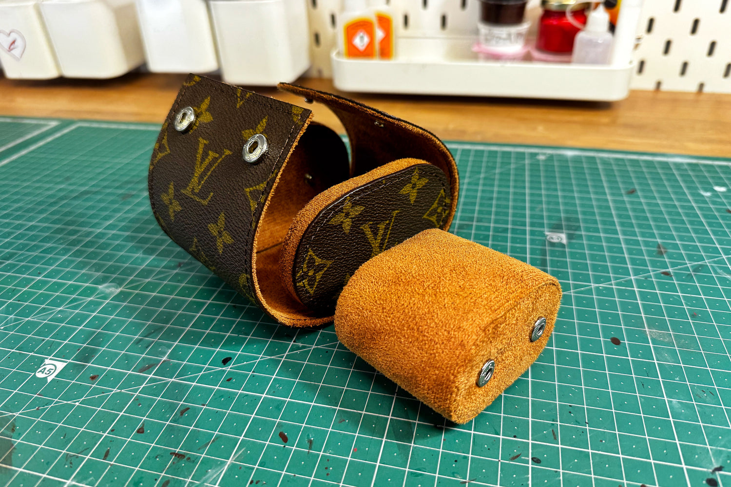 Brown Mono Watch Roll