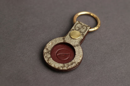 Beige GG AirTag Holder