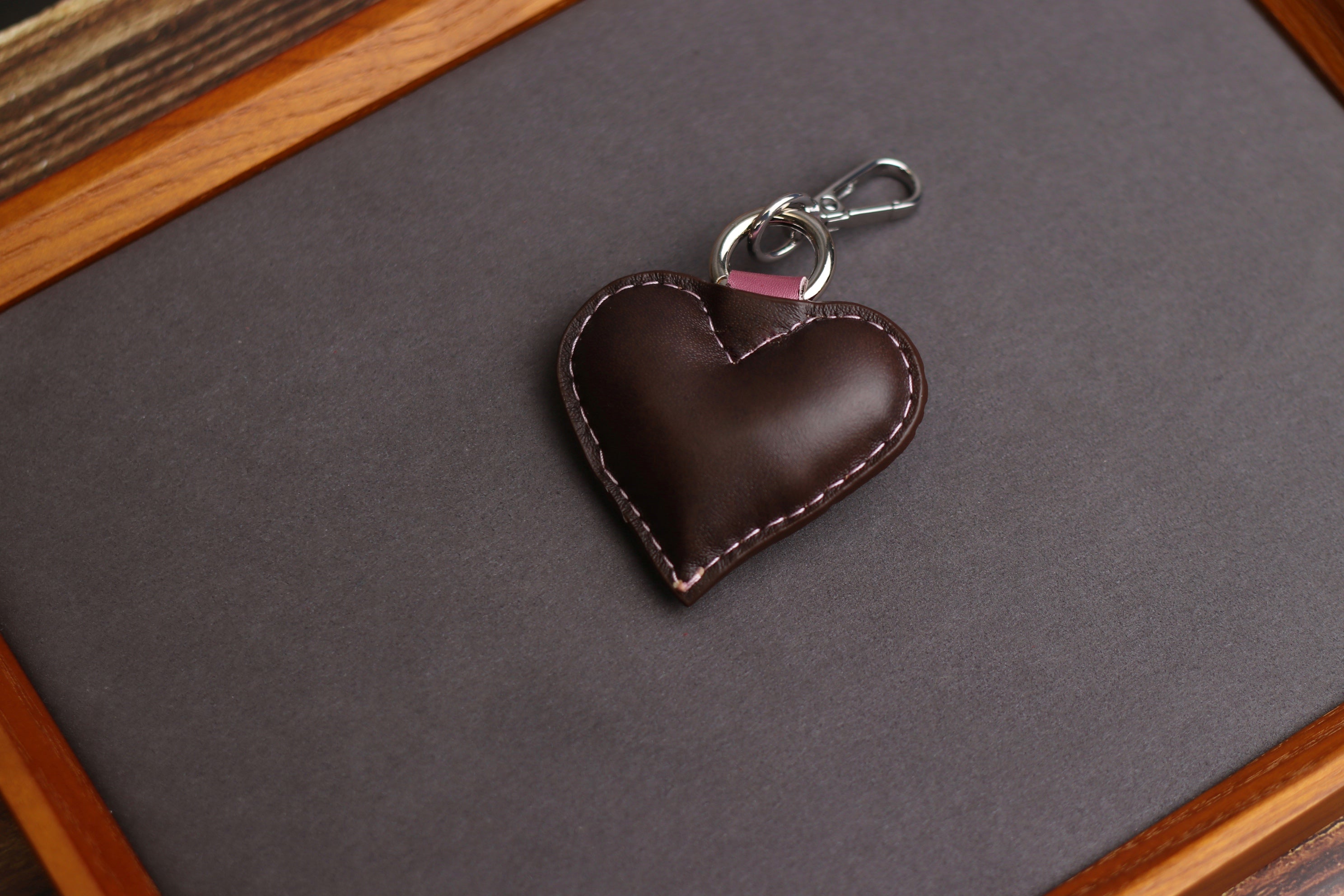 Pink GG Heart Keychain