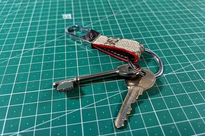 Beige GG Clip Keychain