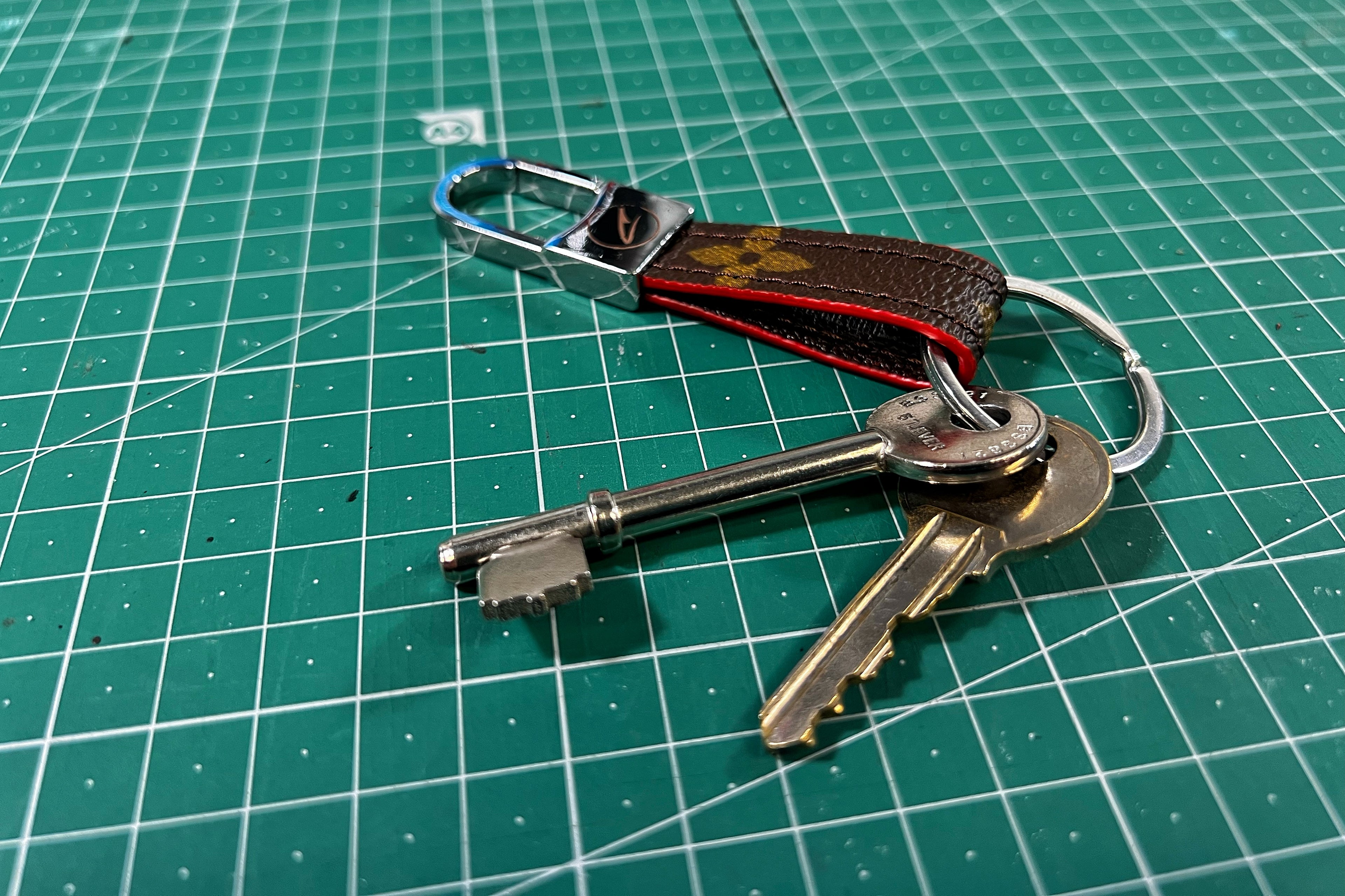 Brown Monogram Clip Keychain