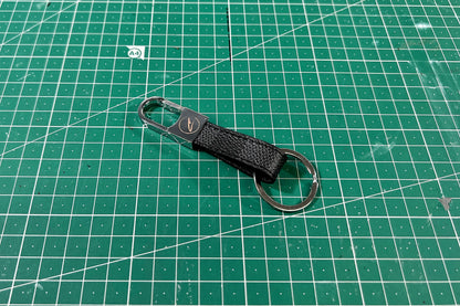 Graphite Damier Clip Keychain