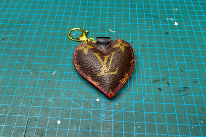 Valentine Brown Monogram Heart Keychain